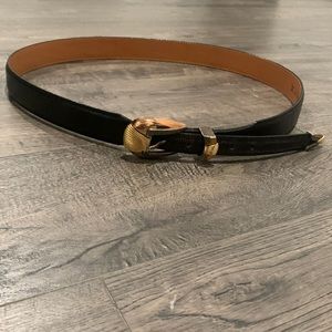 Onyx Brand Black Belt Heavy Two Toned Hardware Vintage